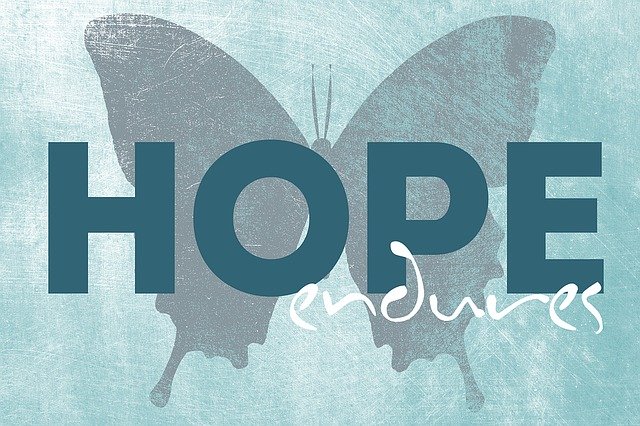 Hope endures written on a butterfy
